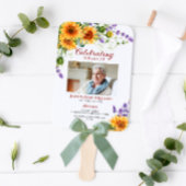 Zonnebloemen & Lavendel begrafenisprogramma Set va Handwaaier