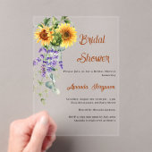 Zonnebloemen lavendel bloemen helder Vrijgezellenf Acryl Uitnodigingen (Insitu (Draagbaar))