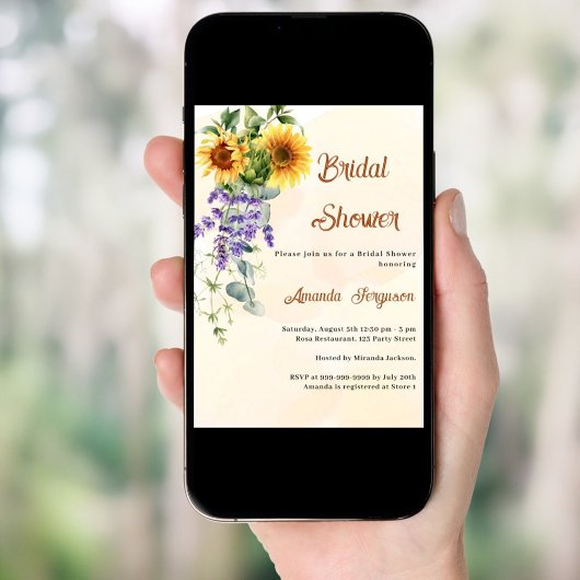 Zonnebloemen lavendel bloemen Vrijgezellenfeest Kaart