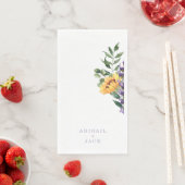 Zonnebloemen Lavendel bruiloft gepersonaliseerd Servet (Insitu)