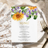 Zonnebloemen & Lavendel Bruiloft Menu