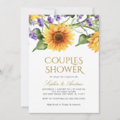 Zonnebloemen & Lavendel Couples Douche Kaart (Voorkant)