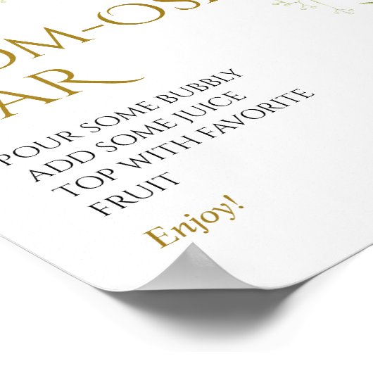 Zonnebloemen & Lavendel Douche Momosa Bar Teken Poster (Hoek)