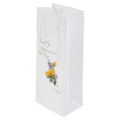 Zonnebloemen & Lavendel Elegante witte bruiloft Wijn Cadeautas (Voorkant Gekanteld)