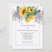 Zonnebloemen, lavendel, Eucalyputs Weddenschap Kaart (Voorkant)