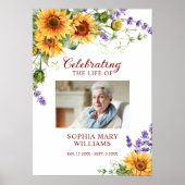 Zonnebloemen & Lavendel Foto-herdenkingsposter Poster (Voorkant)