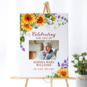 Zonnebloemen & Lavendel Foto-herdenkingsposter Poster