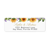 Zonnebloemen & Lavendel retouradres Label (Voorkant)