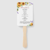 Zonnebloemen & Lavendel Rouwprogramma Set waaier(s Handwaaier (Achterkant)