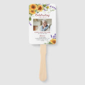 Zonnebloemen & Lavendel Uitvaartprogramma Set waai Handwaaier (Voorkant)