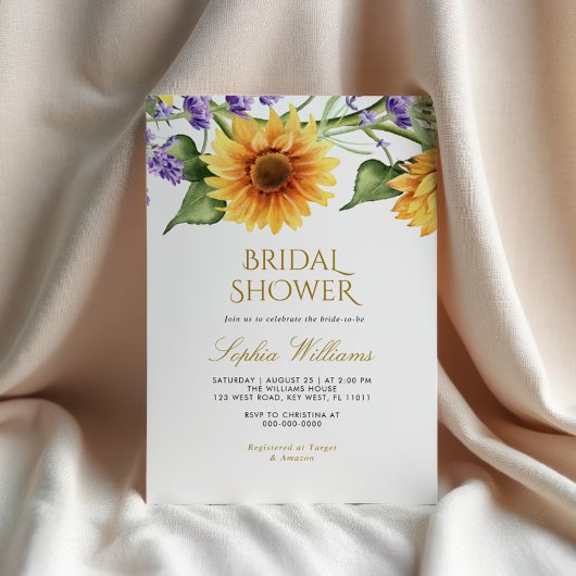 Zonnebloemen & Lavendel Vrijgezellenfeest Invitat Kaart