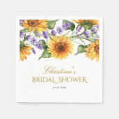 Zonnebloemen & Lavendel Vrijgezellenfeest Servet (Voorkant)