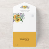 Zonnebloemen Lavender Eucalyptus | All In One Uitnodiging (Buitenkant)