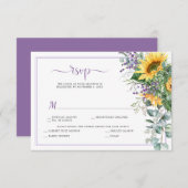 Zonnebloemen Lavender Eucalyptus Greenery RSVP (Voorkant / Achterkant)