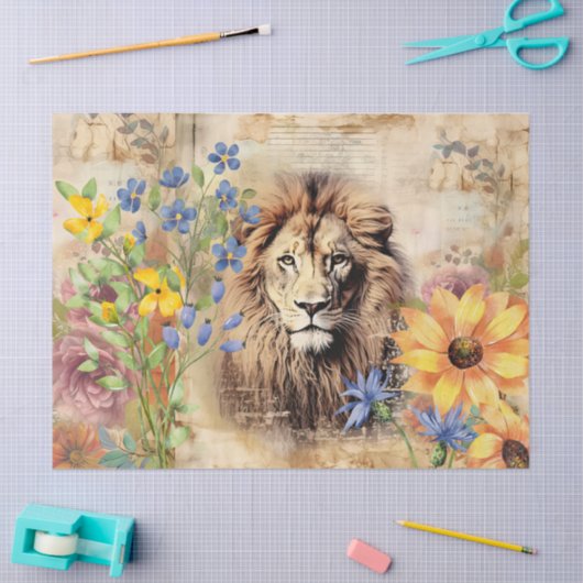 Zonnebloemen &  Leeuwenhoofd tissuepapier (Craft)