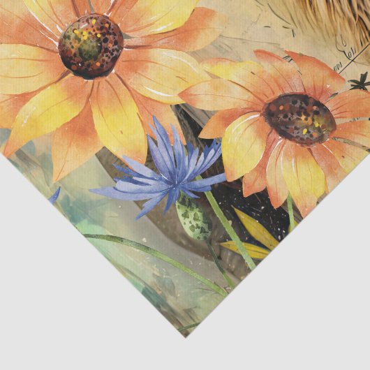 Zonnebloemen & Leeuwenhoofd tissuepapier (Detail)