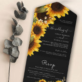 Zonnebloemen legant All-in-One Wedding Invite All In One Uitnodiging