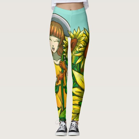 Zonnebloemen Leggings (Voorkant)