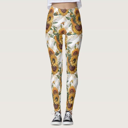Zonnebloemen Leggings (Voorkant)