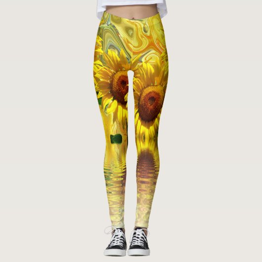 Zonnebloemen Leggings (Voorkant)