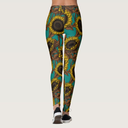 Zonnebloemen Leggings (Achterkant)