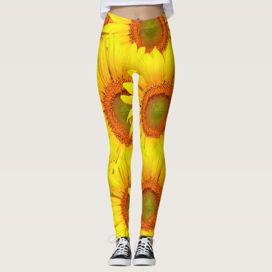Zonnebloemen Leggings (Voorkant)