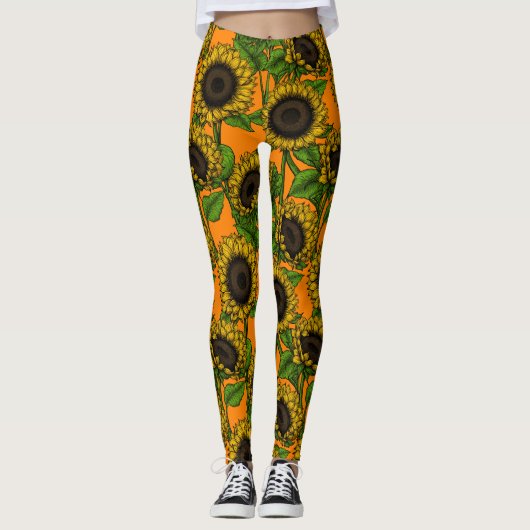 Zonnebloemen Leggings (Voorkant)