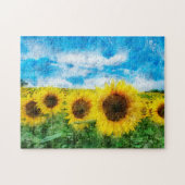 Zonnebloemen Legpuzzel (Horizontaal)