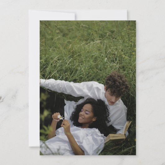 Zonnebloemen lente bruiloft kaart (Achterkant)