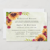 Zonnebloemen Lentroze Floral repesial Dinner Kaart (Voorkant)