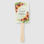 Zonnebloemen Lentroze Floral Weddenschap Dank je Handwaaier (Voorkant)