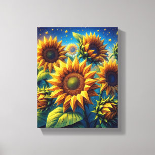 Zonnebloemen Leonardo Da Vinci origami Canvas Afdruk