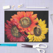 Zonnebloemen Levendige kleuren, rood, Sinaasappel  Tissuepapier (Craft)