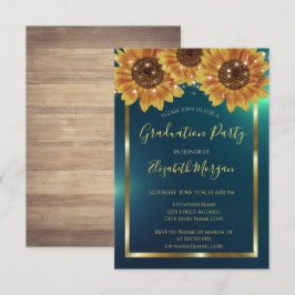 Zonnebloemen, Lichten, Hout, Confetti Groen Afstud Kaart