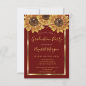 Zonnebloemen, Lichten, Hout, Rode GraduPartij Kaart (Voorkant)