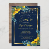 Zonnebloemen, Lichten, Hout Textuur Zoet 16 Kaart (Voorkant / Achterkant)