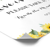 Zonnebloemen Liefde is Zoet Bruidsfeest Bruiloft Poster (Hoek)