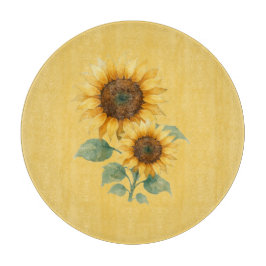 Zonnebloemen liefhebbers cadeau Glas Snijplank