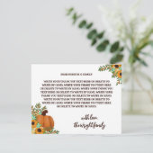 Zonnebloemen Little Pumpkin Baby shower Dank u Bedankkaart (Staand voorkant)