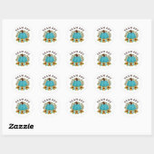 Zonnebloemen Little Pumpkin Gender Reveal Team Boy Ronde Sticker (Vel)
