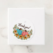 Zonnebloemen Little Pumpkin Geslacht Reveal Dank u Bedankjes Labels (In situ)