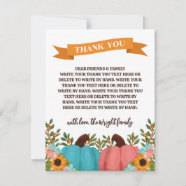 Zonnebloemen Little Pumpkin Geslacht Reveal Dank u Bedankkaart