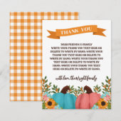 Zonnebloemen Little Pumpkin Geslacht Reveal Dank u Bedankkaart (Voorkant / Achterkant)