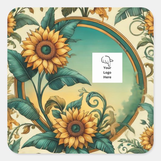  Zonnebloemen Logo Verpakking Sticker (Voorkant)