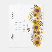 Zonnebloemen Maandelijkse Mijlsteen Vleekbank Fleece Deken (Voorkant)