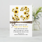 Zonnebloemen & madeliefjes DERTIEN 13 13E VERJAARD Kaart (Staand voorkant)