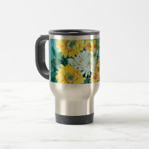 Zonnebloemen, mama's en lelies reisbeker
