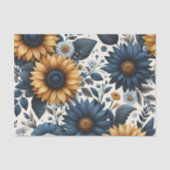  Zonnebloemen Marineblauw Daisies Decoupage Tissuepapier (Voorkant)