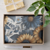  Zonnebloemen Marineblauw Daisies Decoupage Tissuepapier (Geschenk)