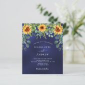 Zonnebloemen marineblauw eucalyptus budget bruilof (Staand voorkant)